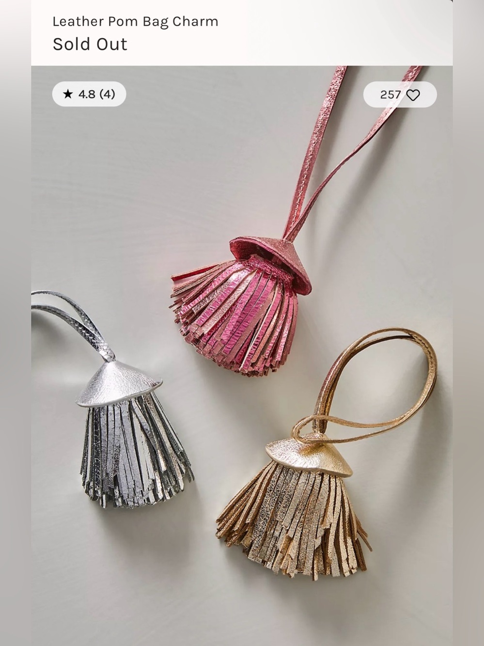 Free People Silver Tassel Wristlet Charm - Picture 2 of 3